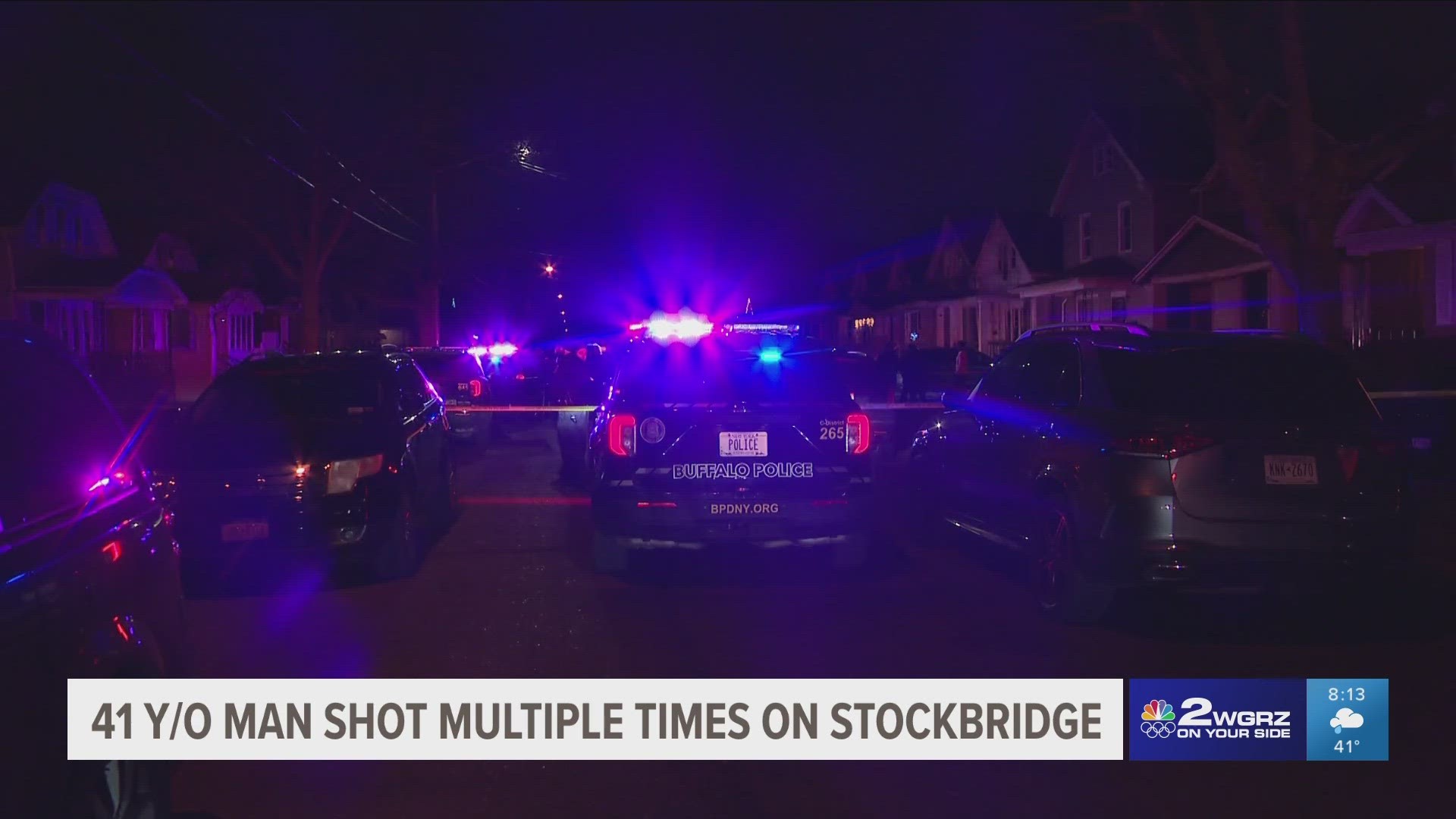 The shooting happened shortly past 1:30 a.m. Saturday on the 500 block of Stockbridge Avenue, east of Bailey Avenue.