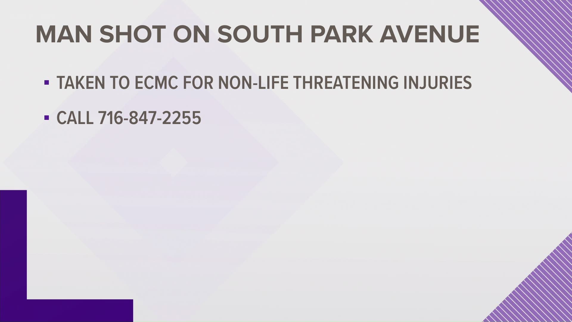 A man was shot last night on South Park Avenue after a dispute with an individual. He was taken to ECMC with non-life threatening injuries.