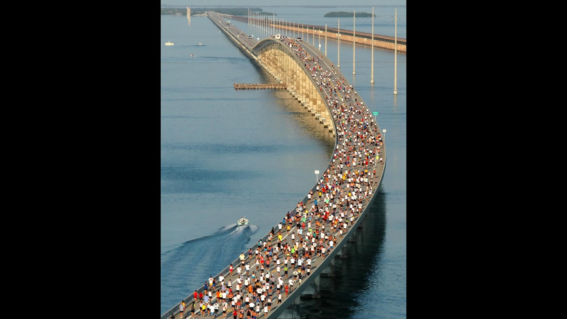 A footrace over the Florida Keys Overseas Highways longest bridge drew 1,500 participants Saturday, all competing in the 43rd annual Seven Mile Bridge Run.