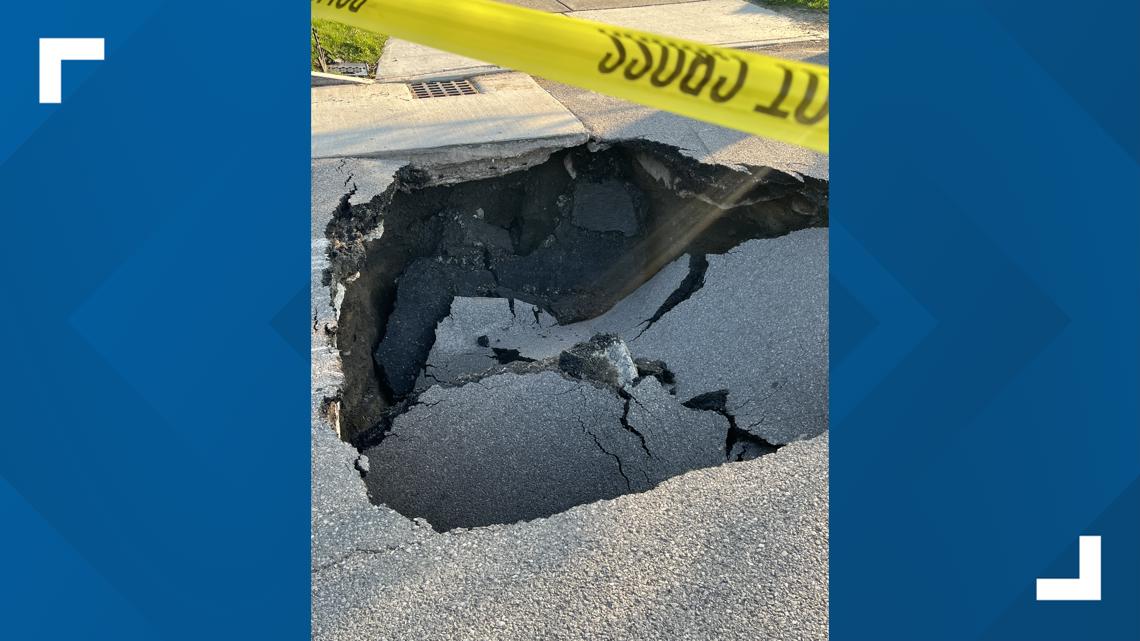 Sinkhole closes stretch of South Buffalo road; city crews are on the scene
