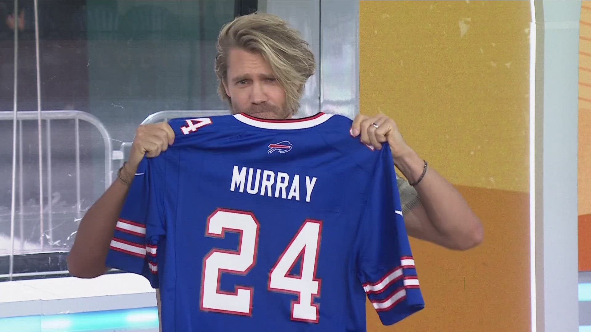 Today Show gifts him a jersey sent in by the Bills
