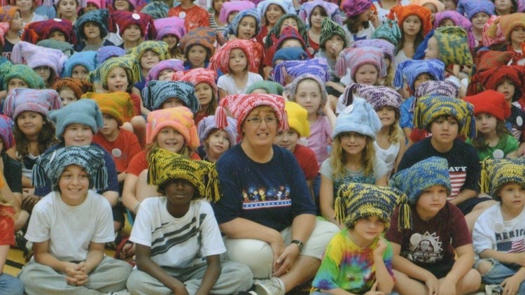 Clarence bus driver gives the gift of warmth by making thousands of crocheted hats for her students