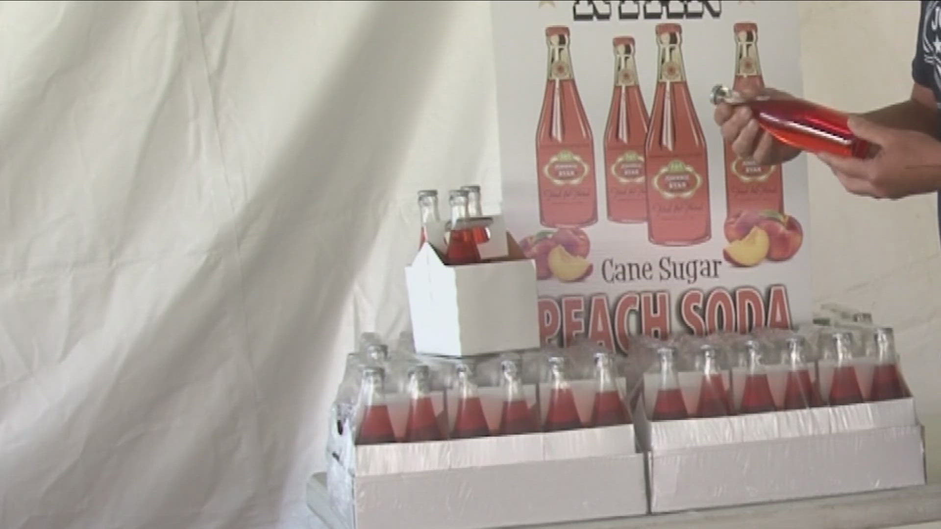 A PEACH FEST EXCLUSIVE IS THE JOHNNIE RYAN PEACH SODA