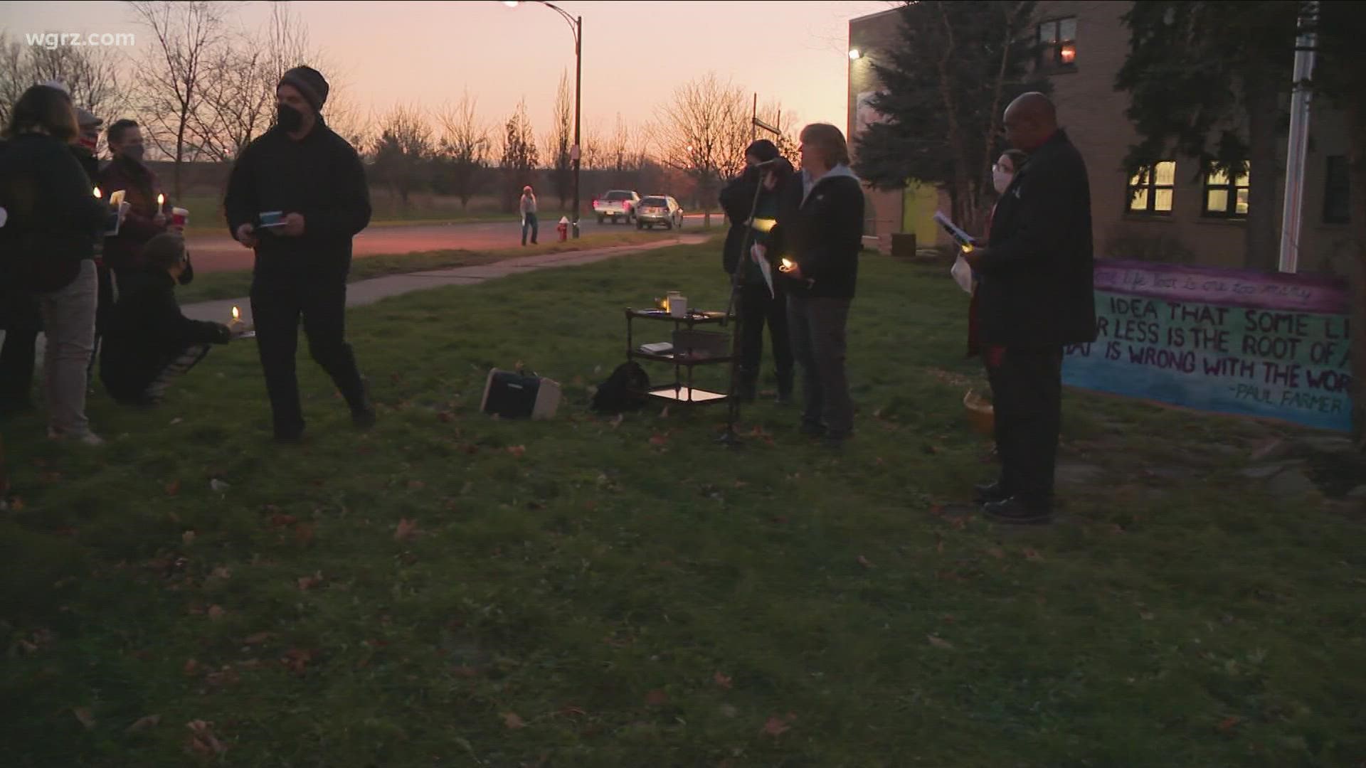 Organizers at the Matt Urban Hope Center in Buffalo and the Western New York coalition for the homeless, gathered to remember the homeless who passed away.