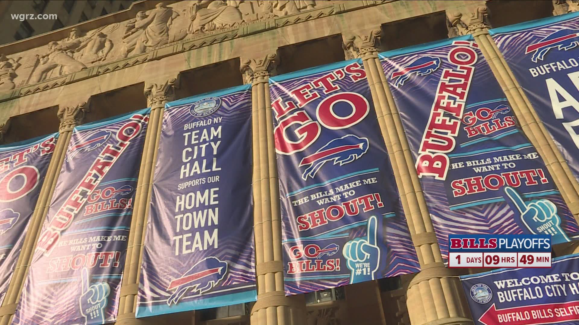 Downtown Buffalo showing off Bills pride