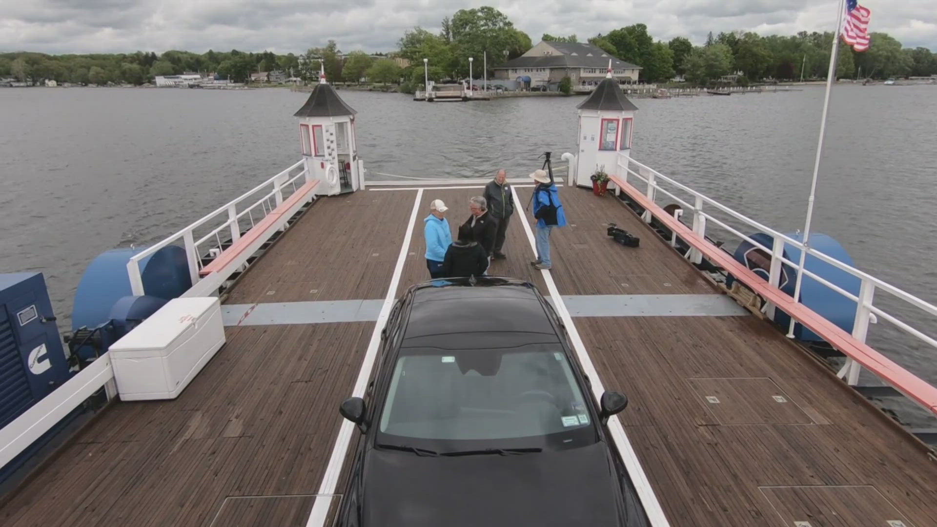 The Stow Ferry has been in service since 1811 and is operated by volunteers and donations.