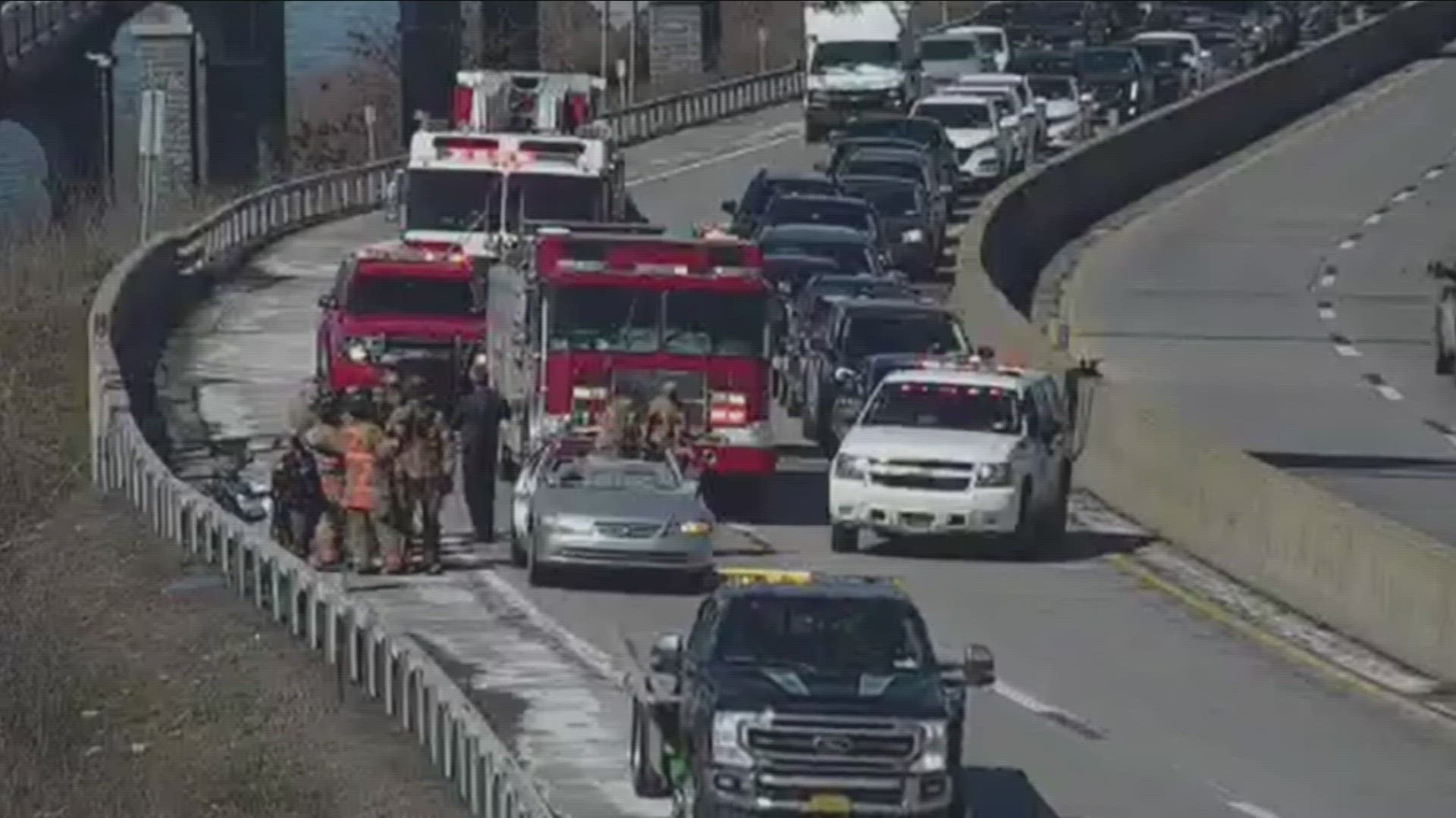 The accident happened just before 2:30 Sunday afternoon, closing that portion of the highway for more than an hour.