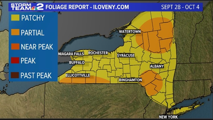 Fall colors continue to show with the most change expected upstate