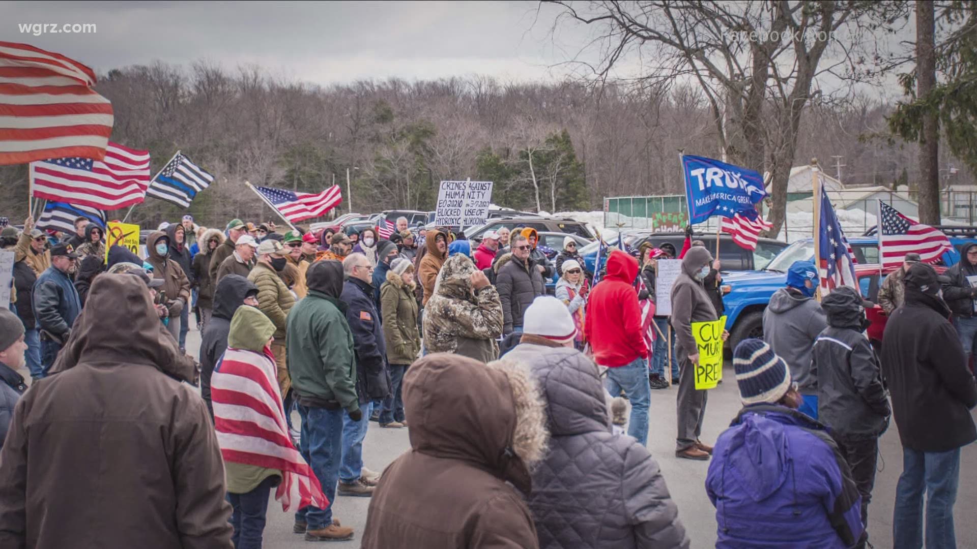 A group of Western New Yorkers held a rally a chestnut ridge today calling for him to leave office or be removed.