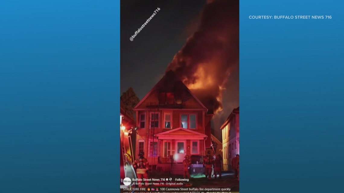 Crews battle vacant house fire on Cazenovia street in South Buffalo ...