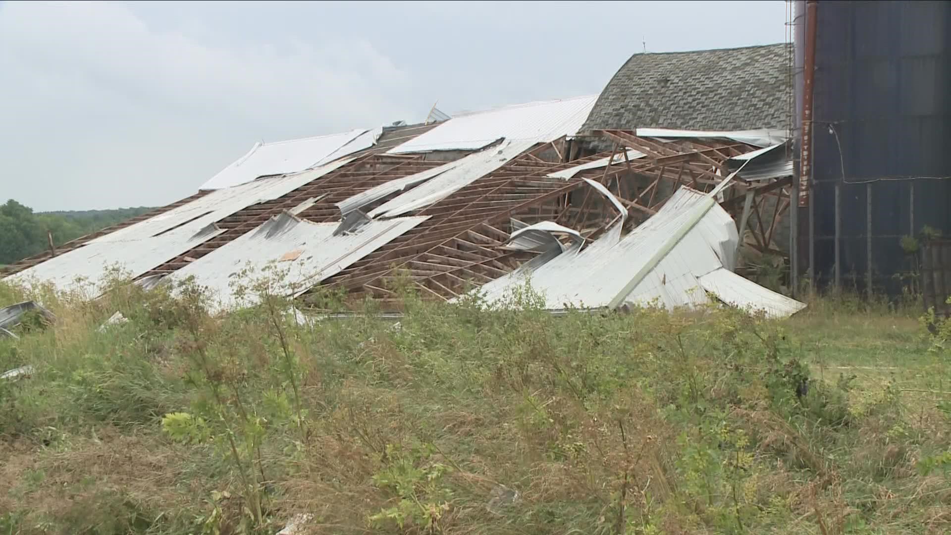 The twister destroyed property and uprooted trees, but fortunately no one was injured.
