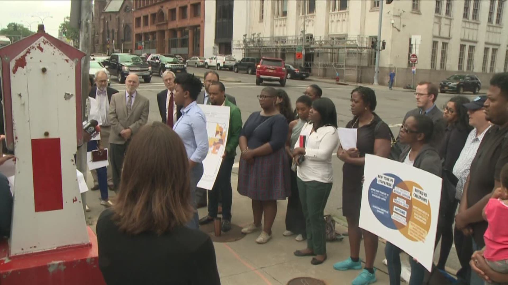 Civil rights groups want to take the City of Buffalo to court over police checkpoints that they say are discriminatory.