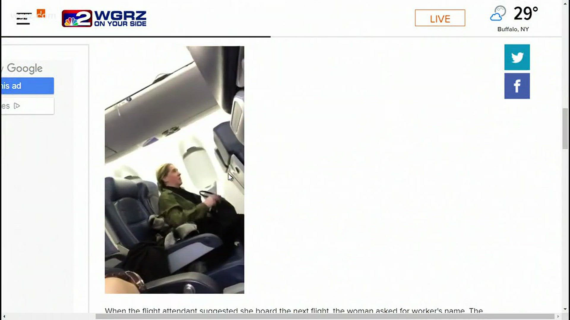 State Worker Threatens Flight Attendant's Job