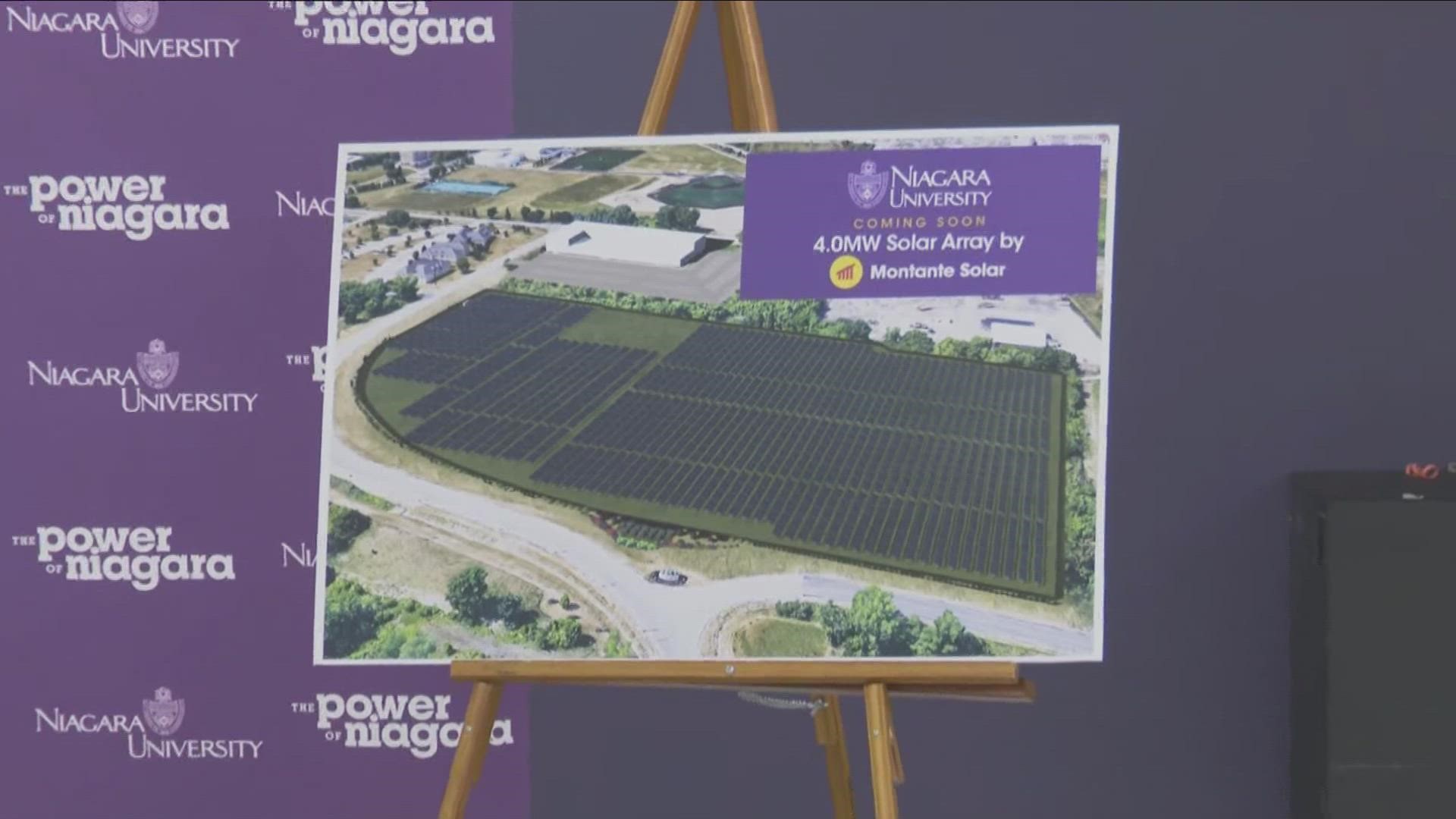The University is partnering with Montante Solar to develop and maintain the solar array on its Lewiston campus.