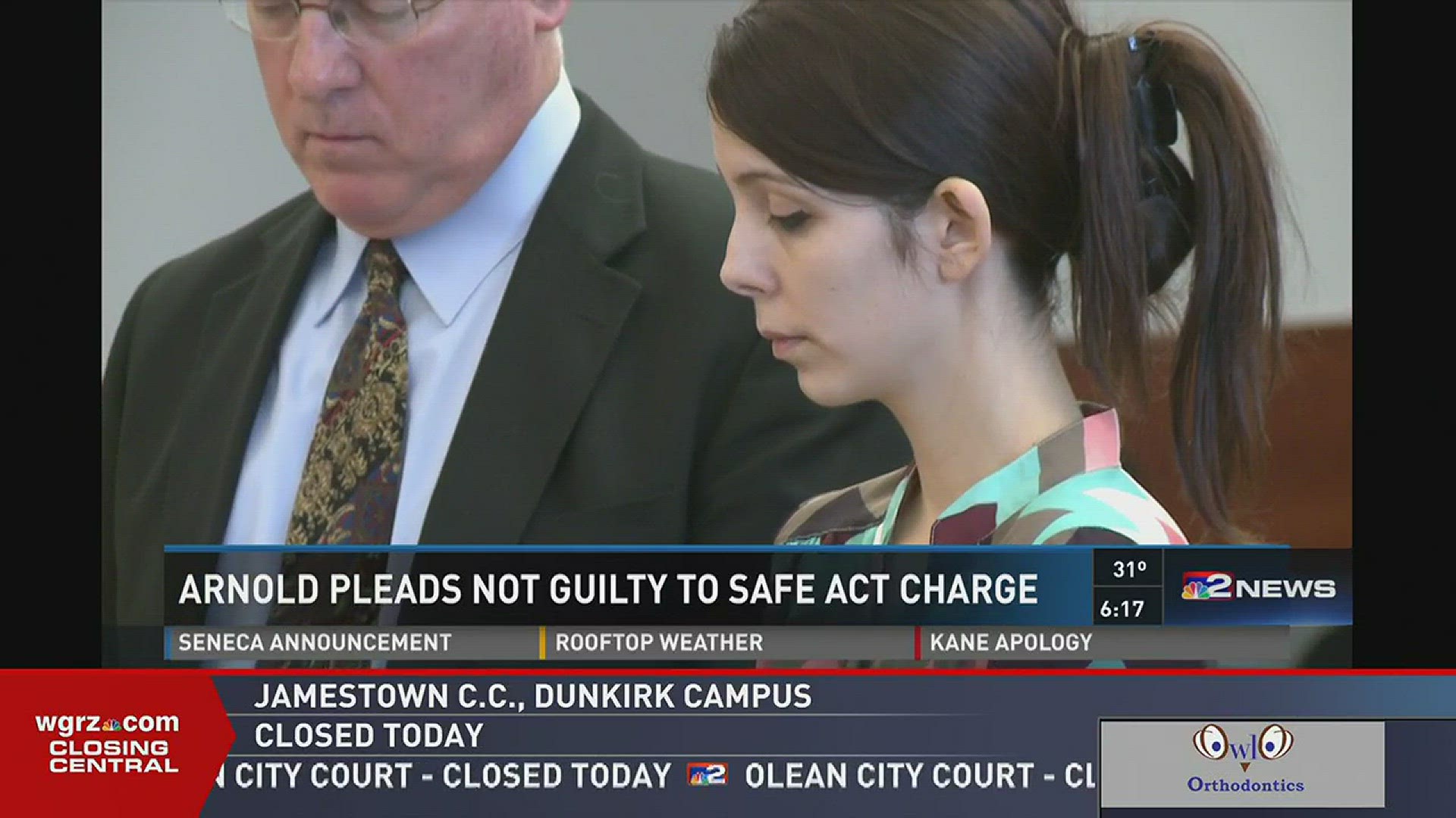 Gia Arnold, a former candidate for state senate, has pleaded not guilty to charges under the SAFE Act and police obstruction.