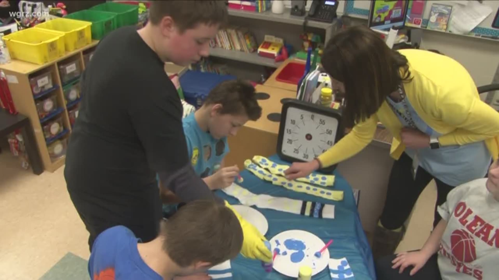 Making and selling tie-dye socks gives the special needs students a sense of pride and purpose.