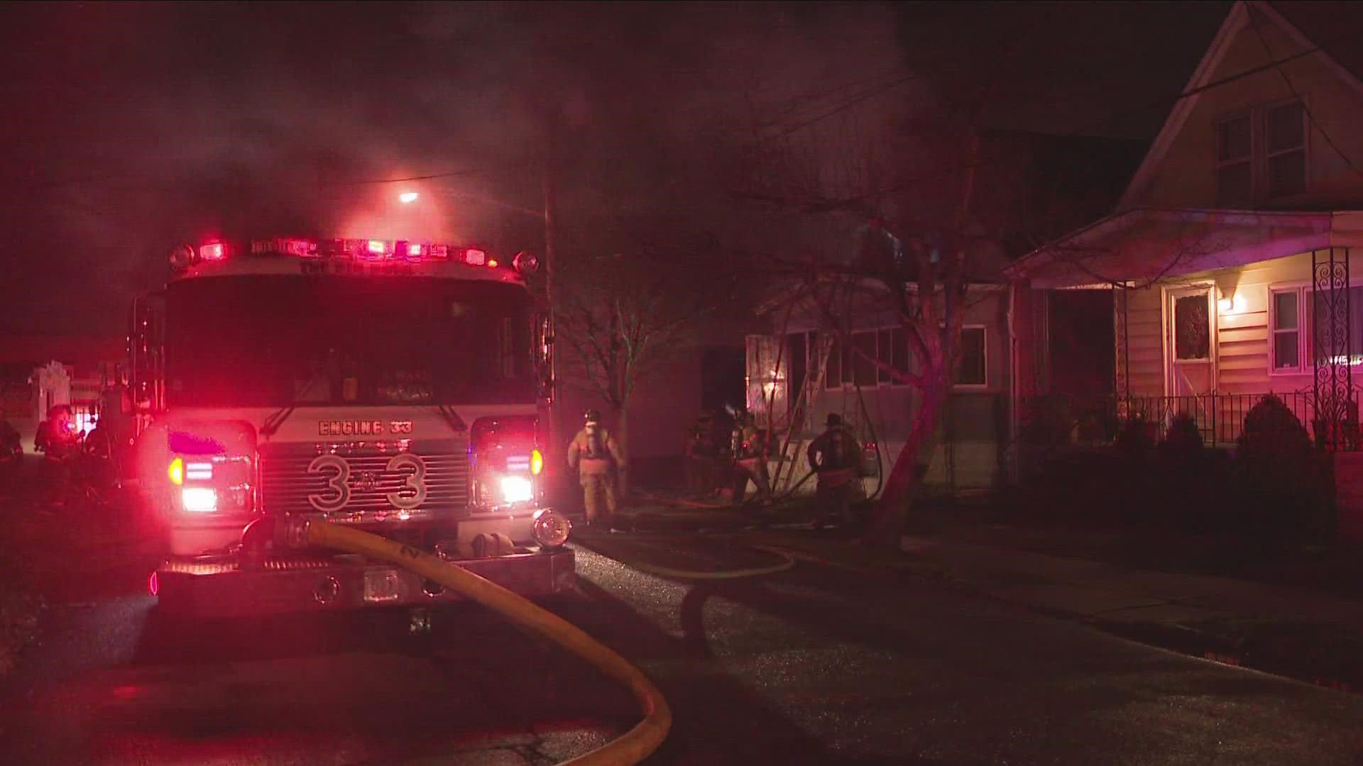 House fire on Leslie Street