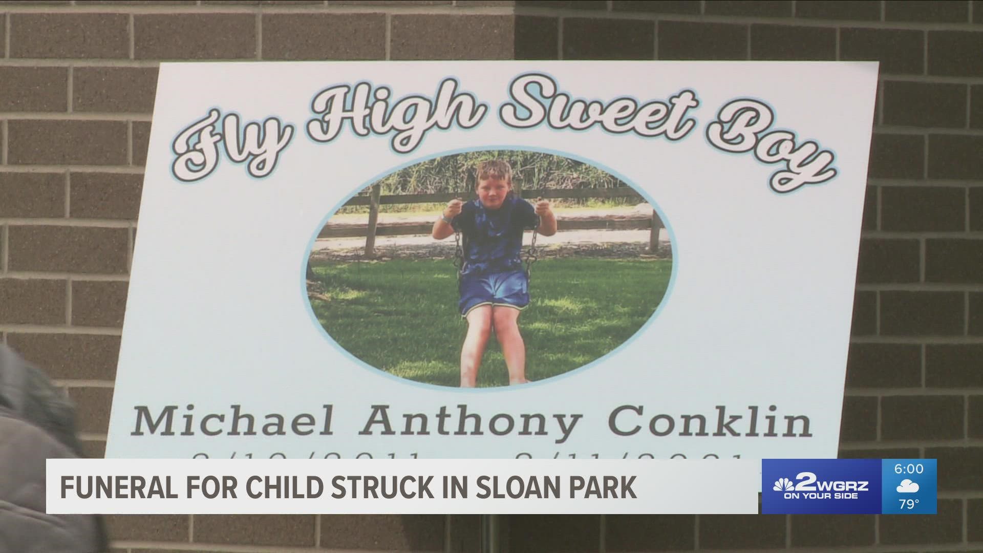 Ten year old Michael Conklin was laid to rest this morning. The funeral services began just as the man charged in connection with his death was in court.