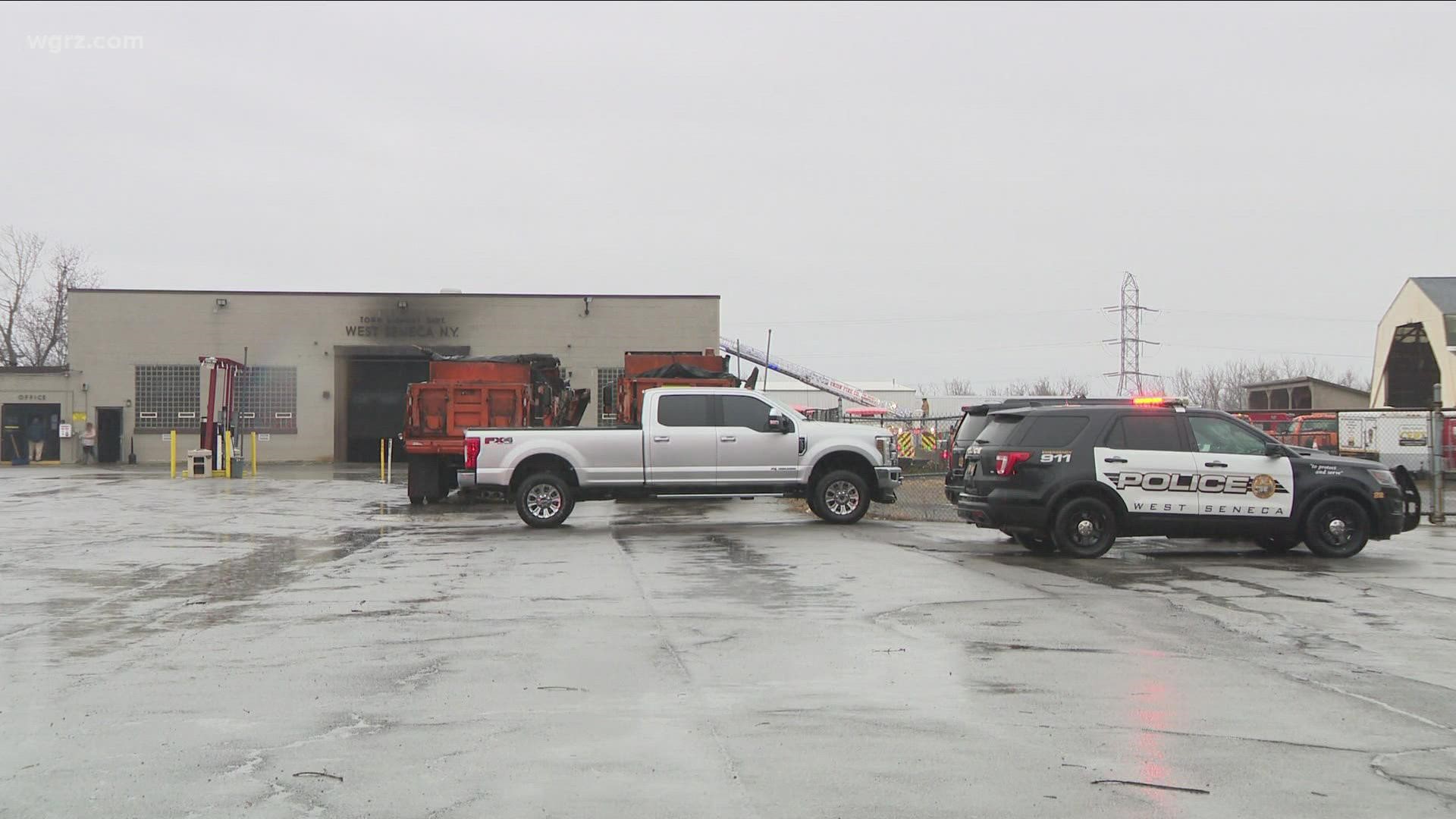 The West Seneca highway department garage on South Avenue was damaged in a fire around 2am Saturday morning. Fire is still under investigation.