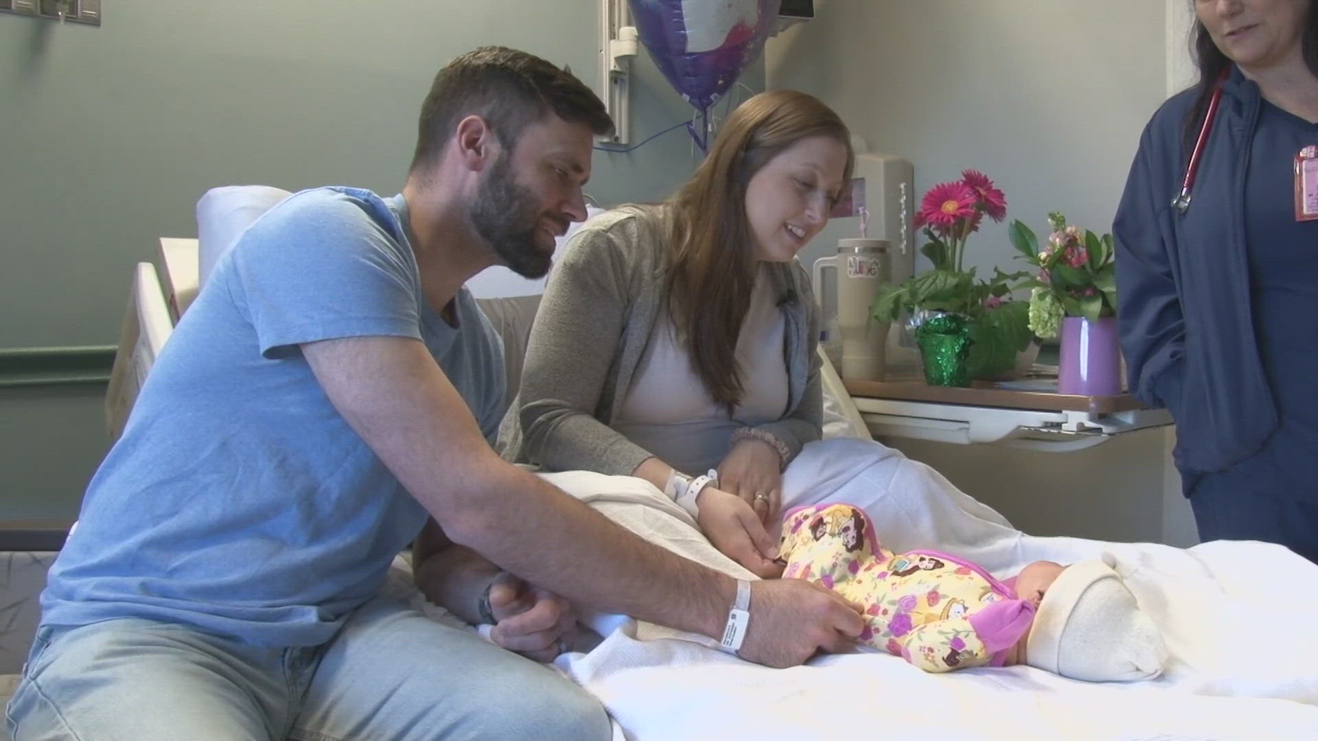Raphaella would normally be working as a nurse looking after newborns in the NICU, but this weekend her coworkers are helping her take care of her own.