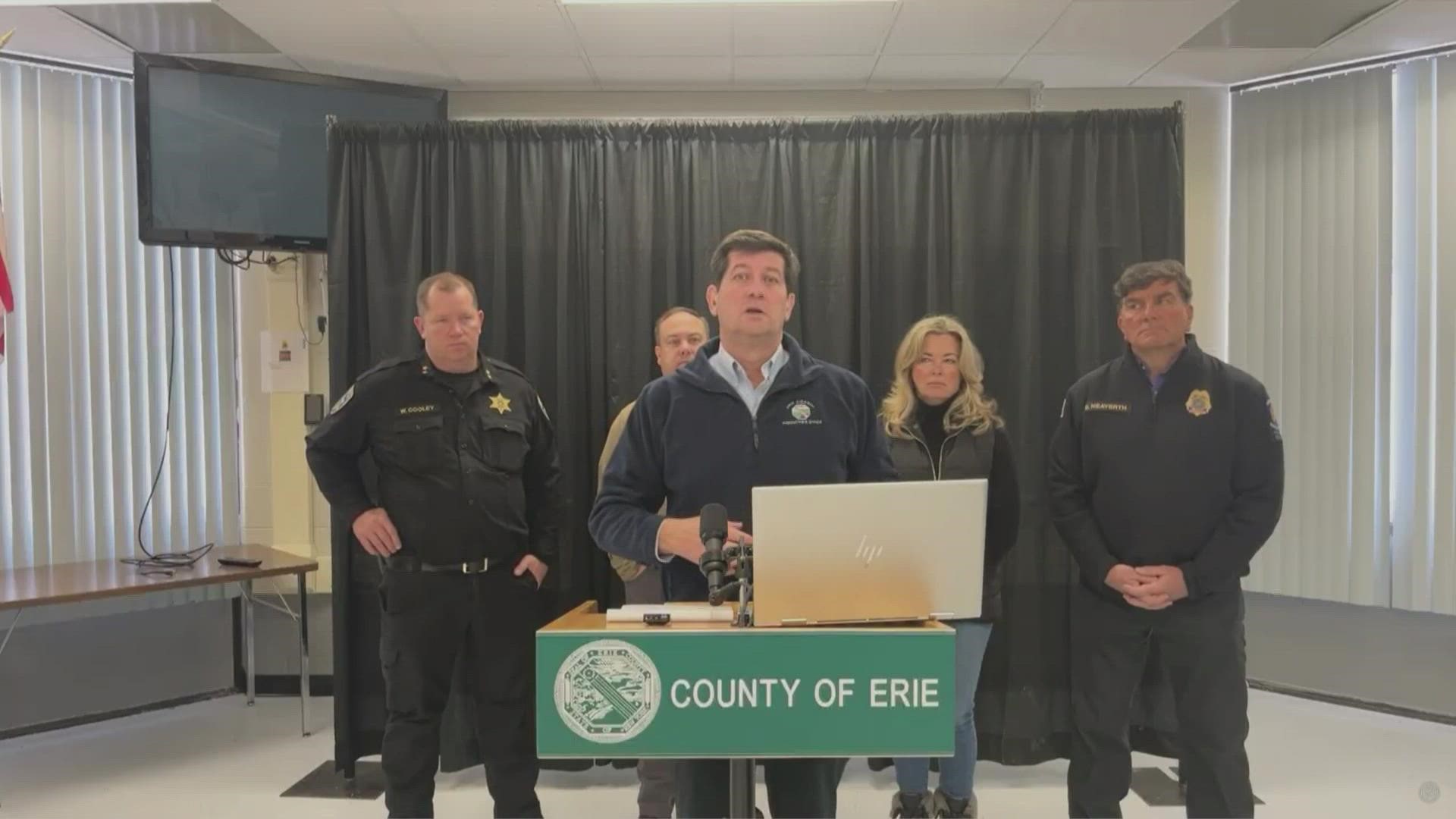 Erie County Executive Mark Poloncarz provided a storm update on Monday, Dec. 26.