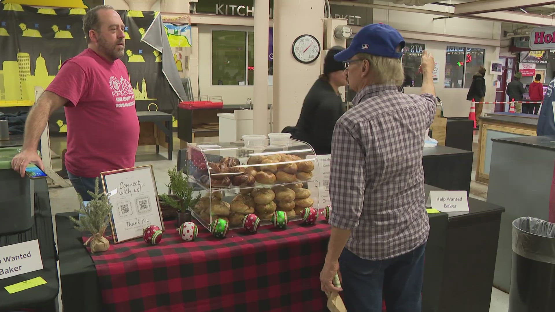 City leaders joined vendors at the Broadway Market to emphasize the importance of supporting small businesses, especially around the holidays.