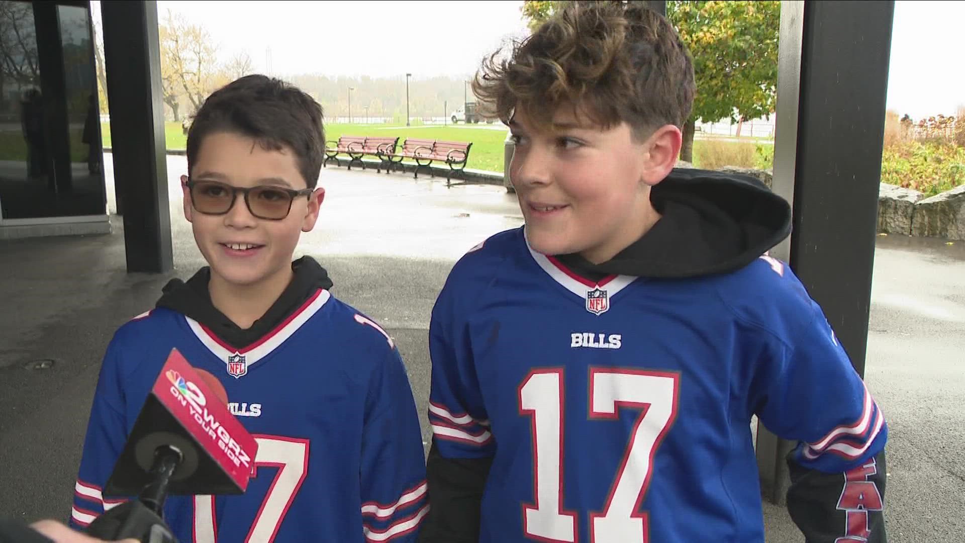 Bronx and Adrian reaction to getting tickets to Sunday's Bills game against the Minnesota Vikings went viral after Dion Dawkins retweeted it.
