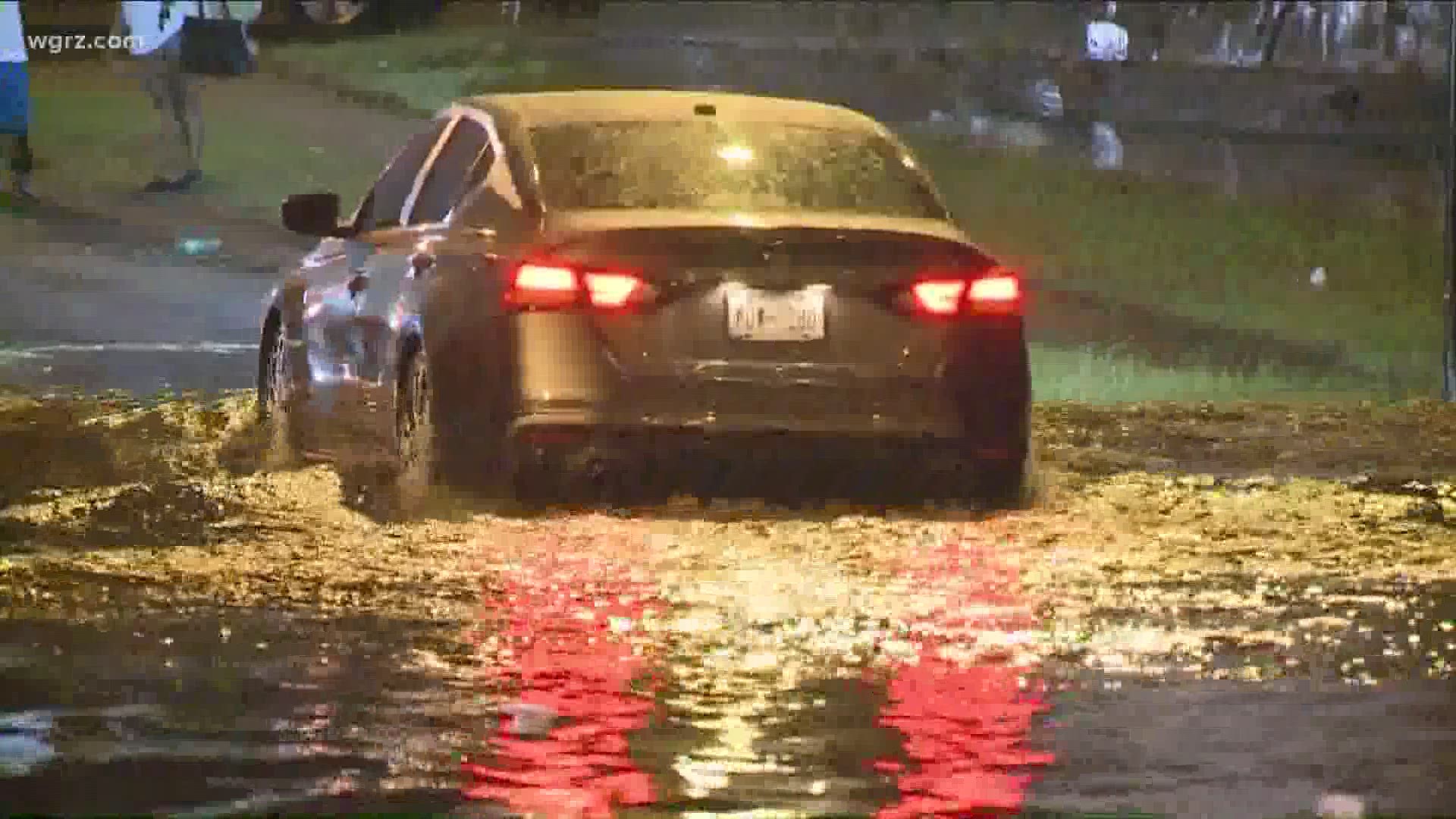 Those strong storms from tonight are bringing a lot of flash flooding to the city of Buffalo. As we typically see with storms, it's already an issue for the viaducts