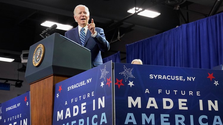 Biden zeroes in on economic message during Syracuse stop