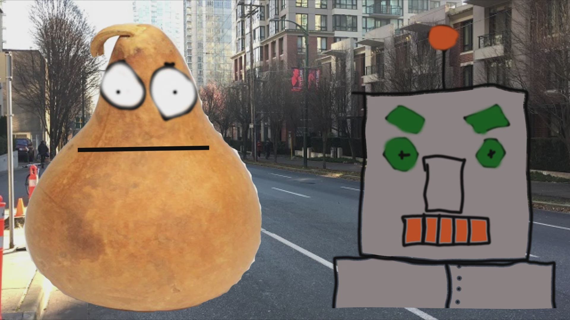 Student produced film from the DATA program at Squeaky Wheel: Sean Szucs' Robo and Gourdy.