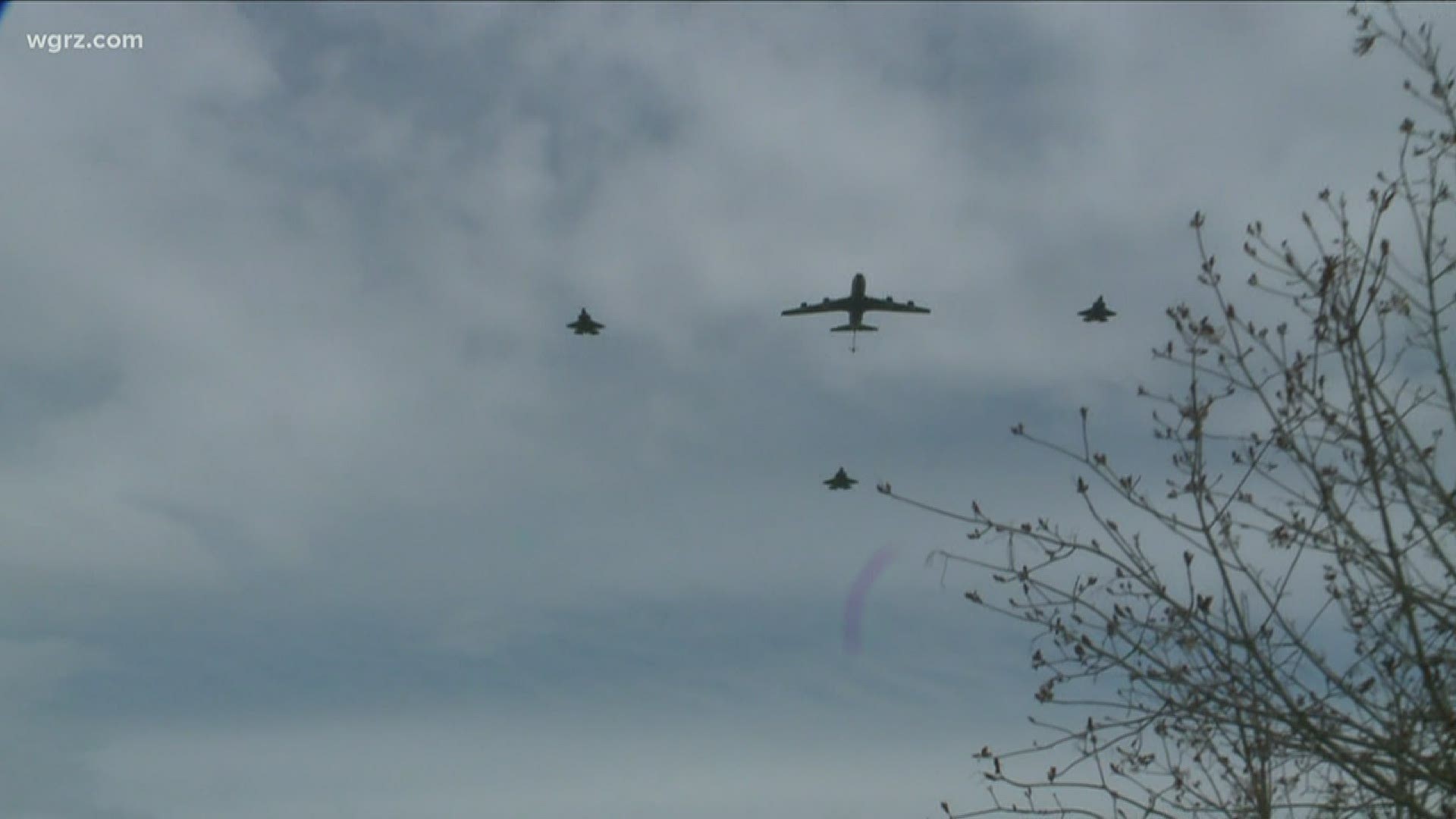 Military flyover salutes WNY frontline workers