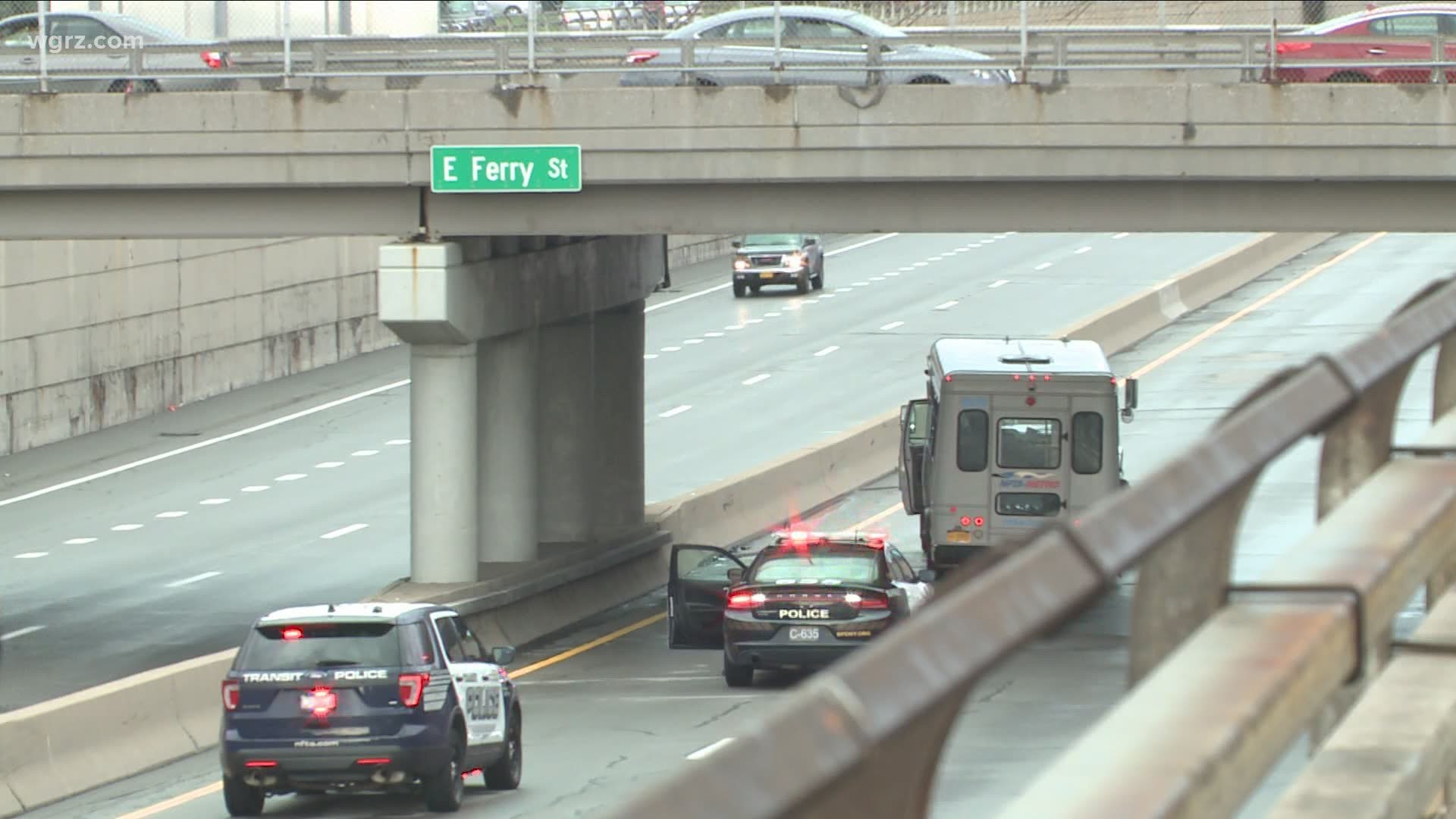 A section of the expressway was closed for about an hour. The NFTA tells us that a Paratransit vehicle was rear ended and hit the side wall and median.