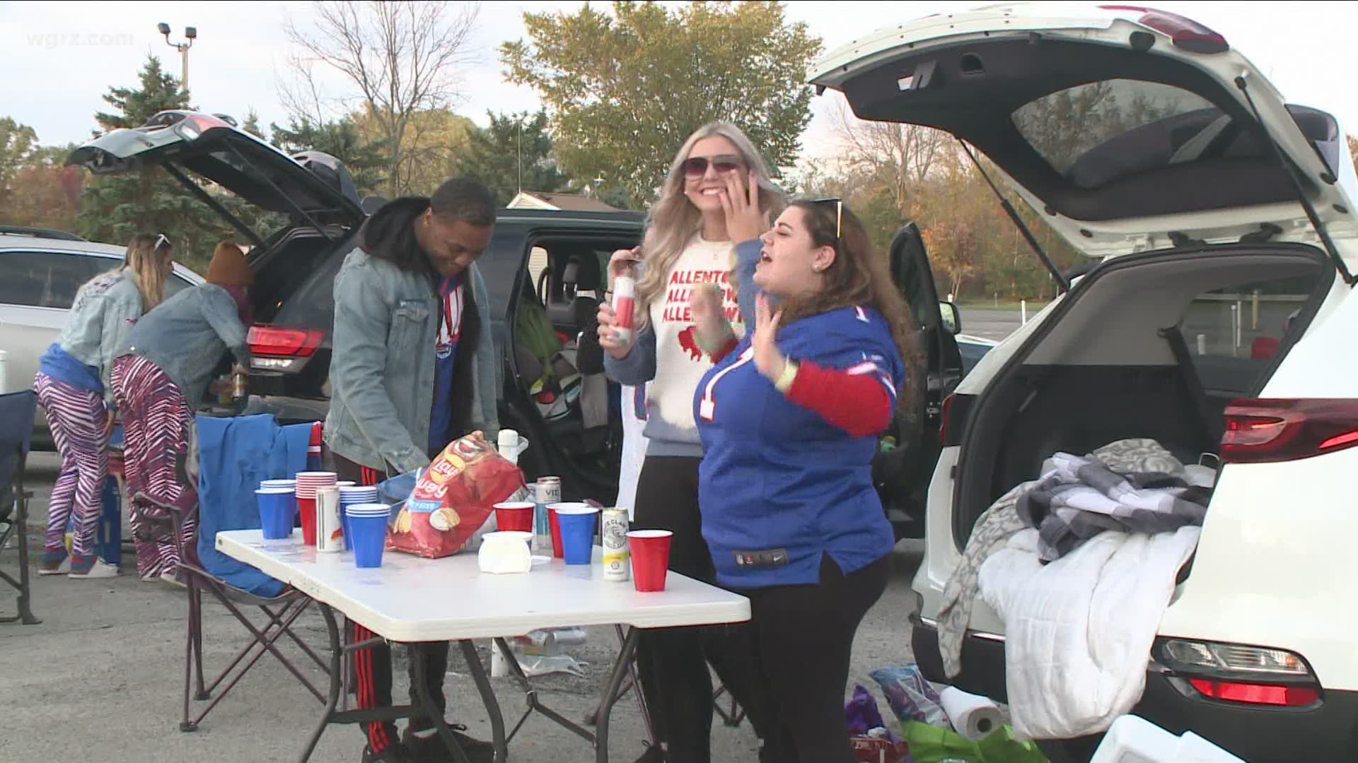 Some Bills fans did get to do a little tailgating today at the Transit Drive-In tonight. Fans tell us they're glad to cheer on their team in public.