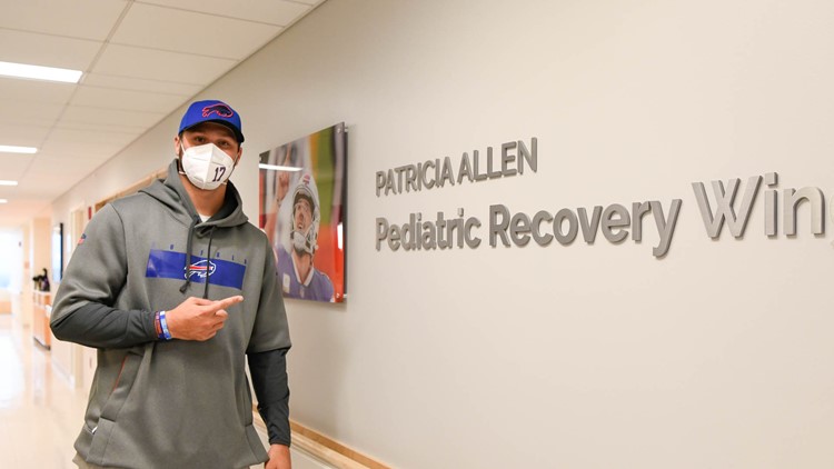 Josh Allen unveils cap designed with Oishei Children's Hospital patients,  staff