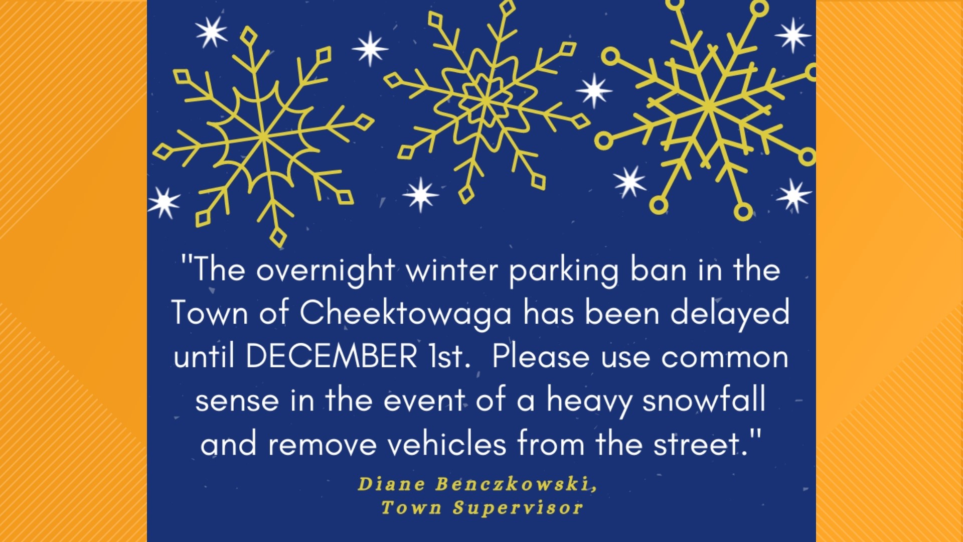 Cheektowaga delays overnight winter parking ban