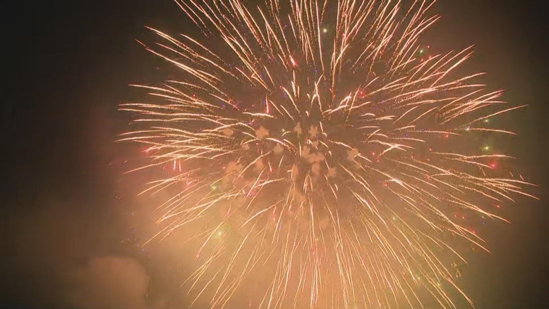 A crowd gathered to watch the annual fireworks display at Clarence Town Park on Tuesday, July 1, 2025.