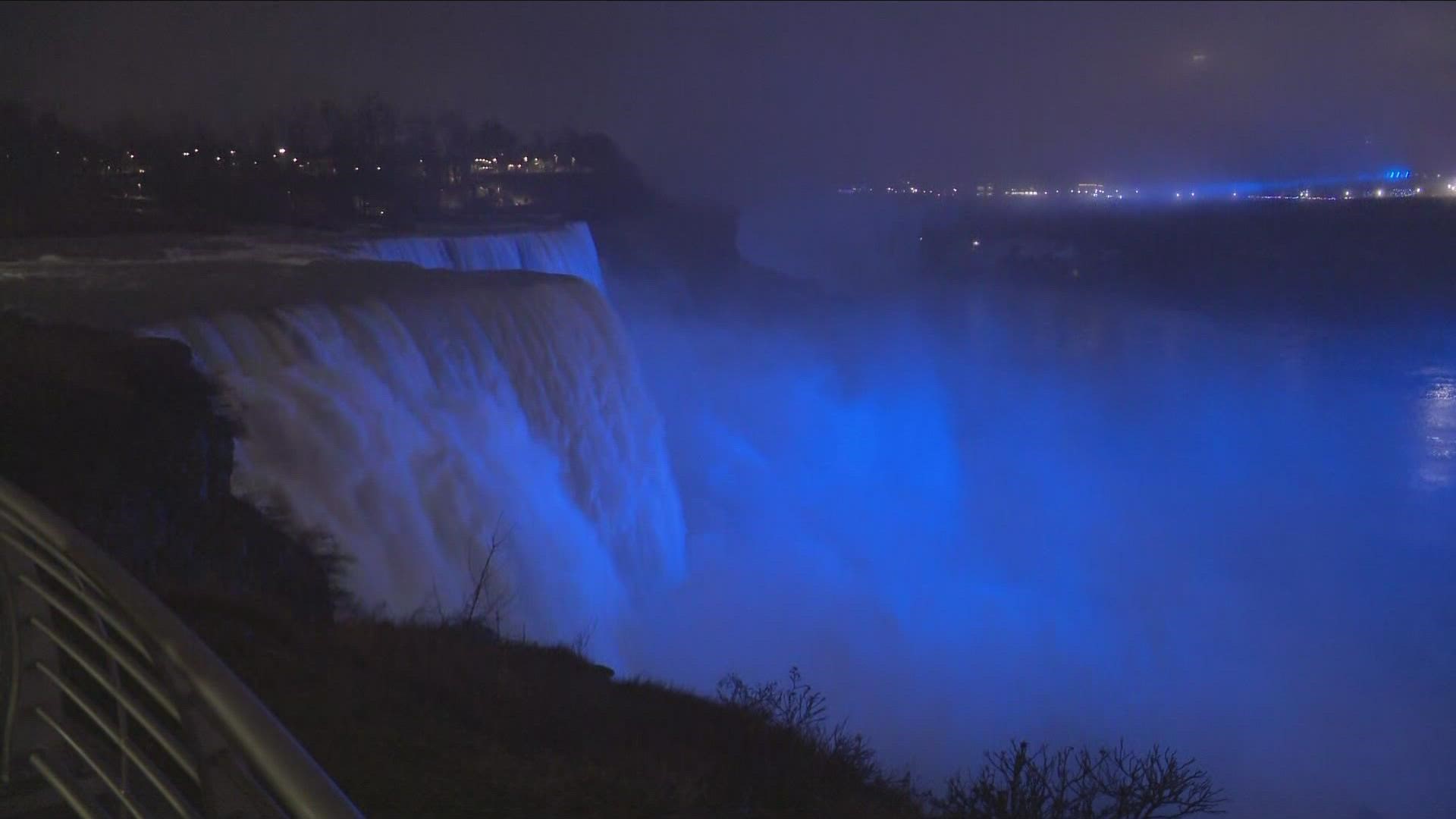 Niagara Falls, and the City of Buffalo light up landmarks for Buffalo ...