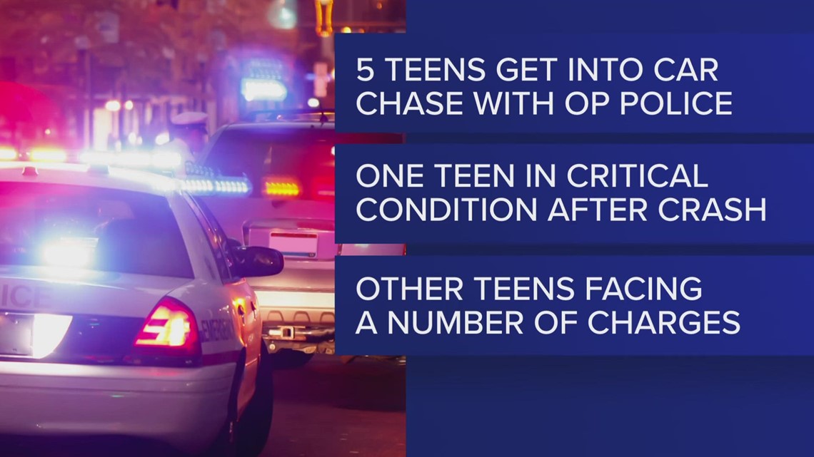 4 teens arrested, another in critical condition following police chase