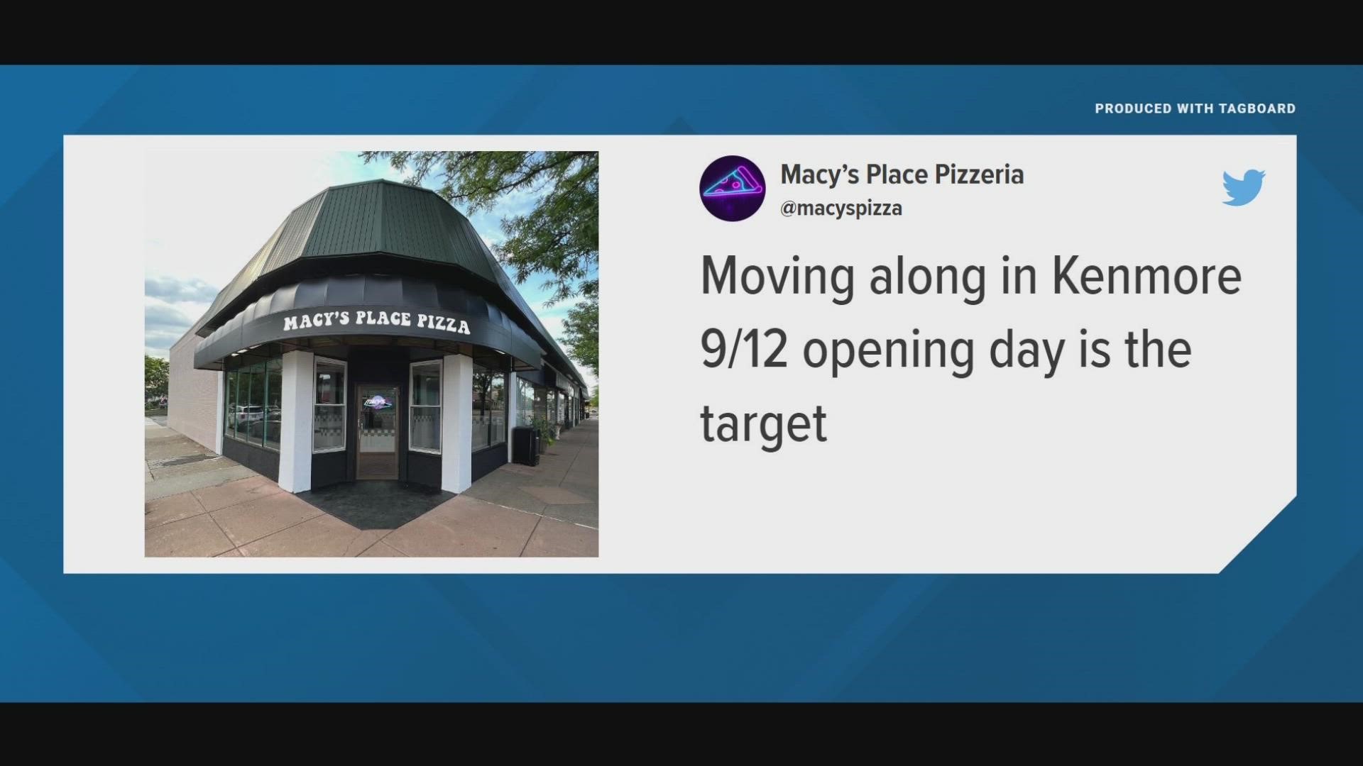 Macy's Place Pizzeria sets opening day for new Kenmore Location