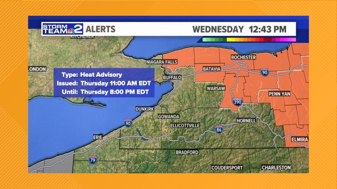 Heat advisory in effect for some Western New York counties | wgrz.com