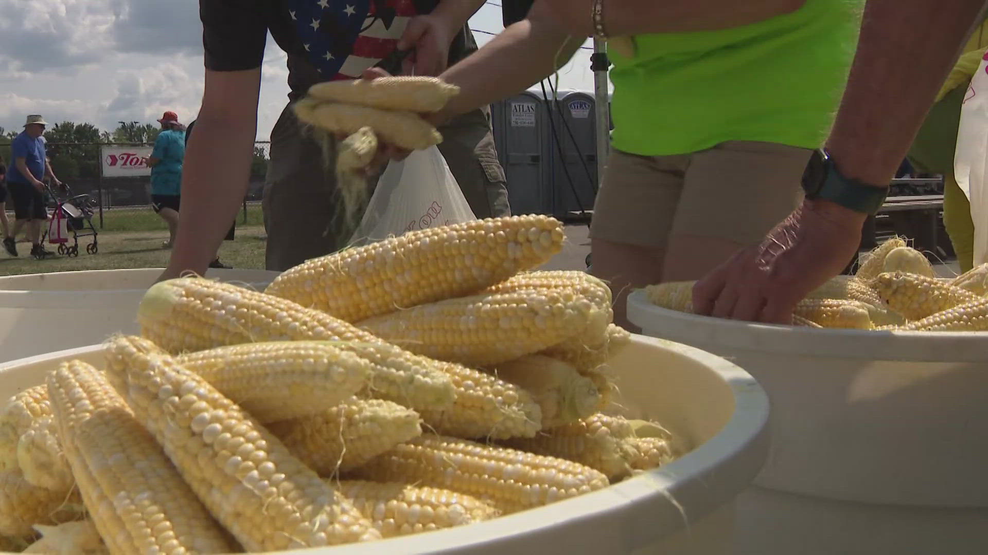 Our own Patrick Hammer and Dan Russell took part in a celebrity corn husking contest at the annual festival.