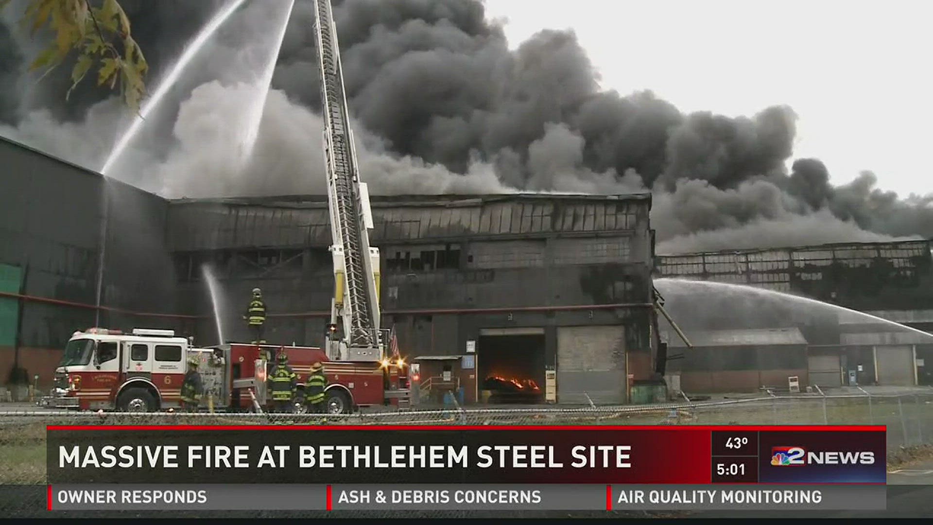 Massive fire At Bethlehem Steel Site