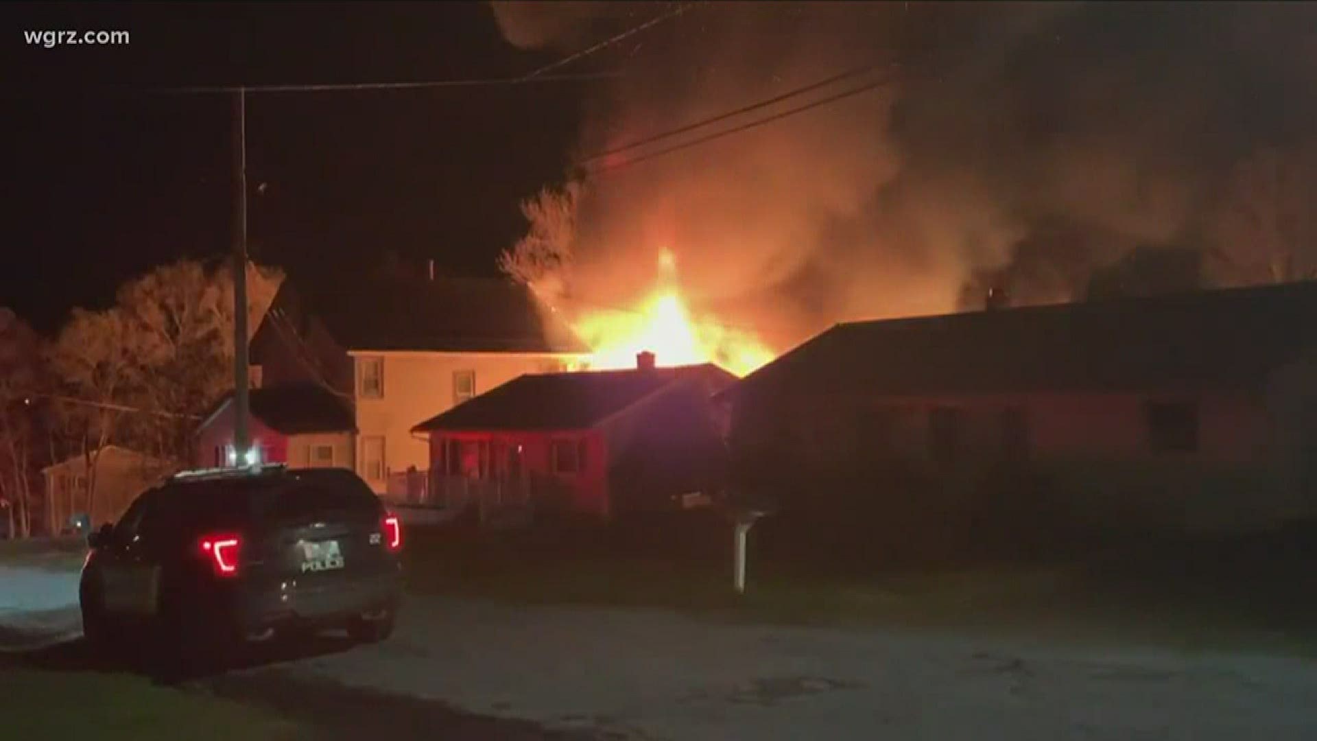 The Jamestown Post-Journal shows crews from several Chautauqua County departments were at this fire early this morning in West Ellicott.