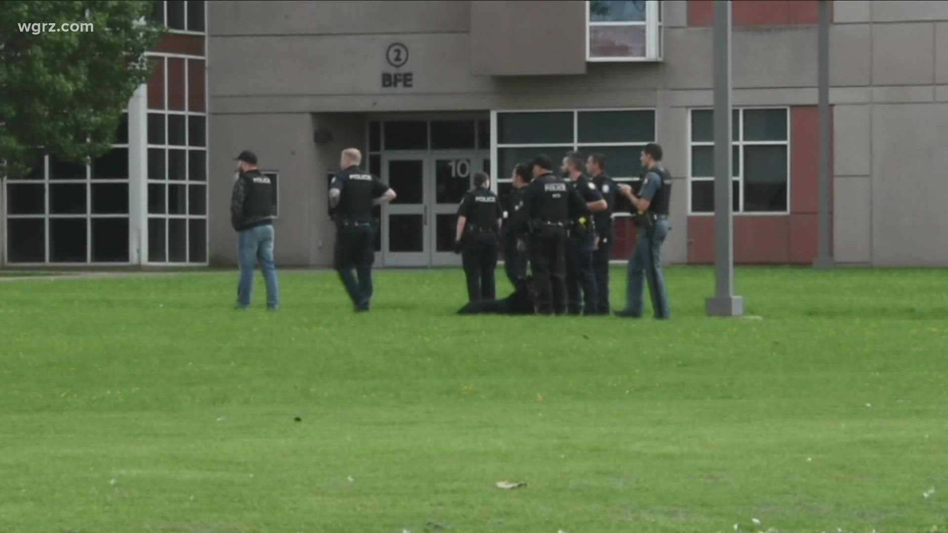 No one was seriously hurt, but one student was arrested and a teacher was hit in the face.