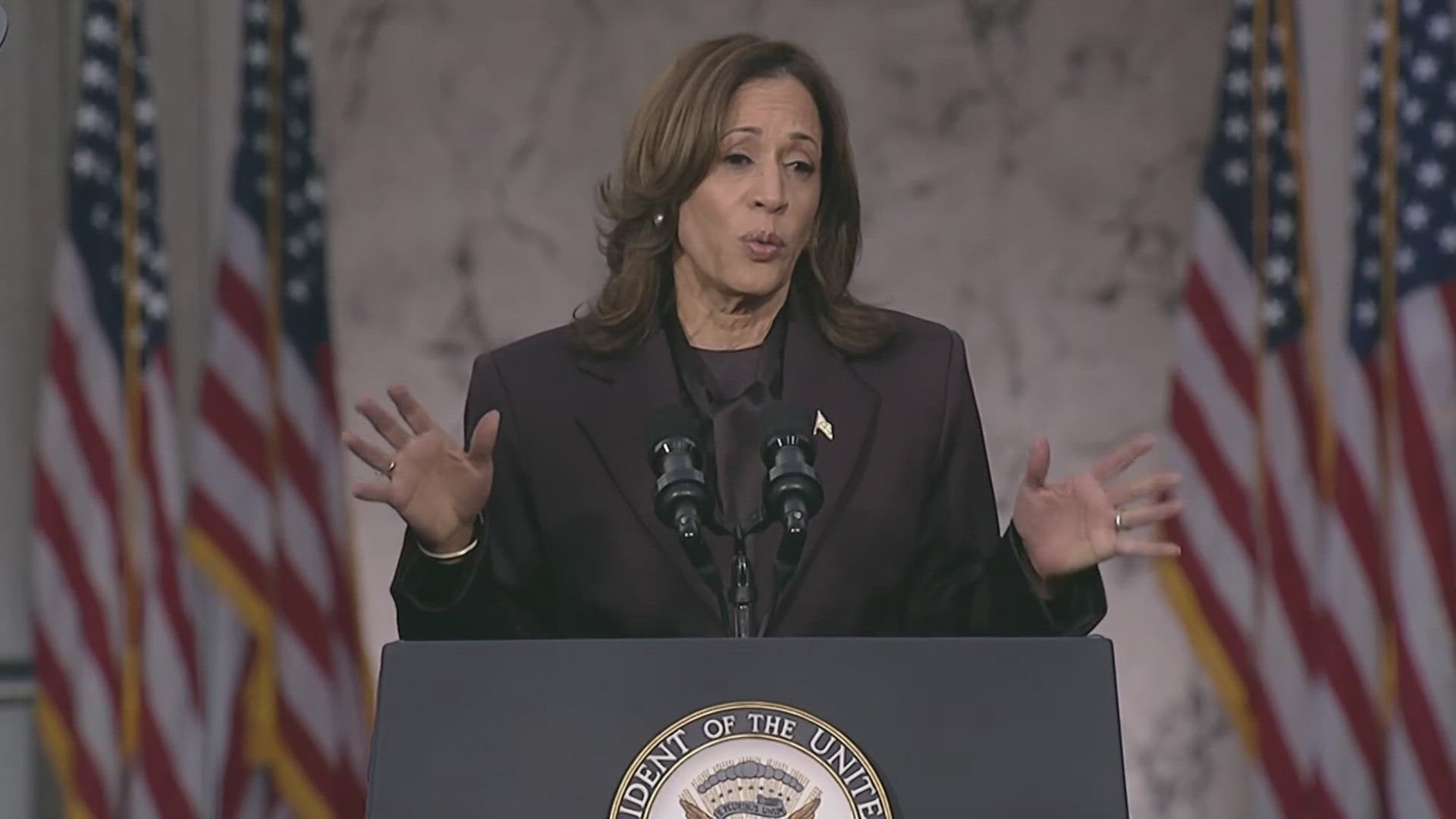 VP Kamala Harris delivers concession speech. Vice President Kamala Harris to speak after conceding presidential race to Donald Trump.