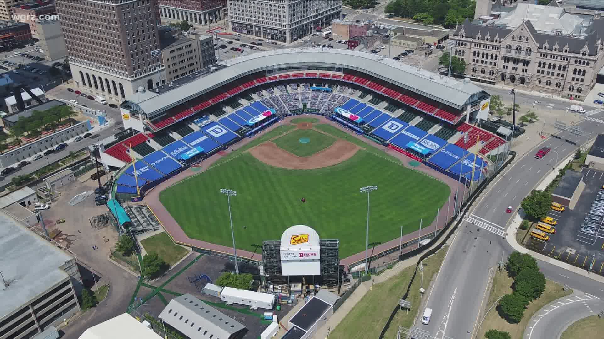 We are under an hour away from buffalo's first MLB game in more than 100 years with the Blue Jays playing their first home game at Sahlen Field.