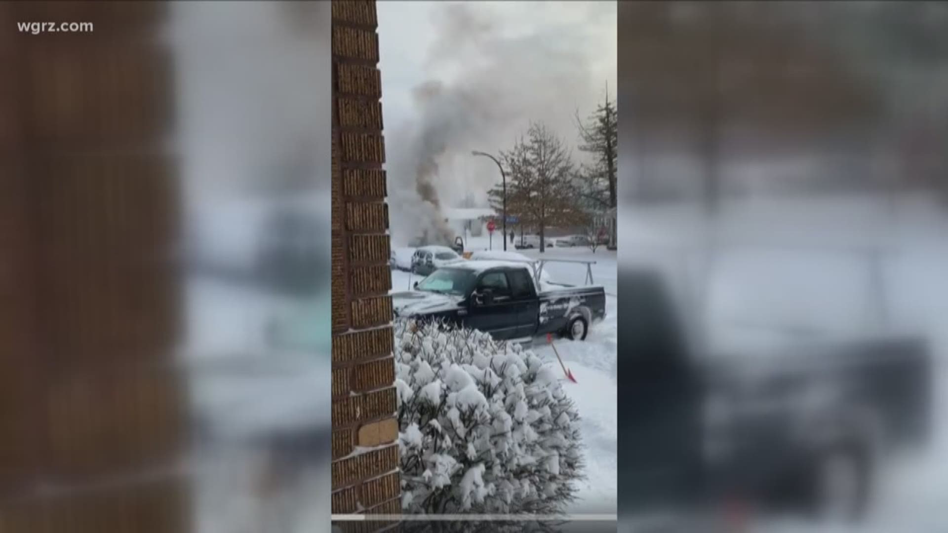 Driver Rescued After Plow Truck Catches Fire
