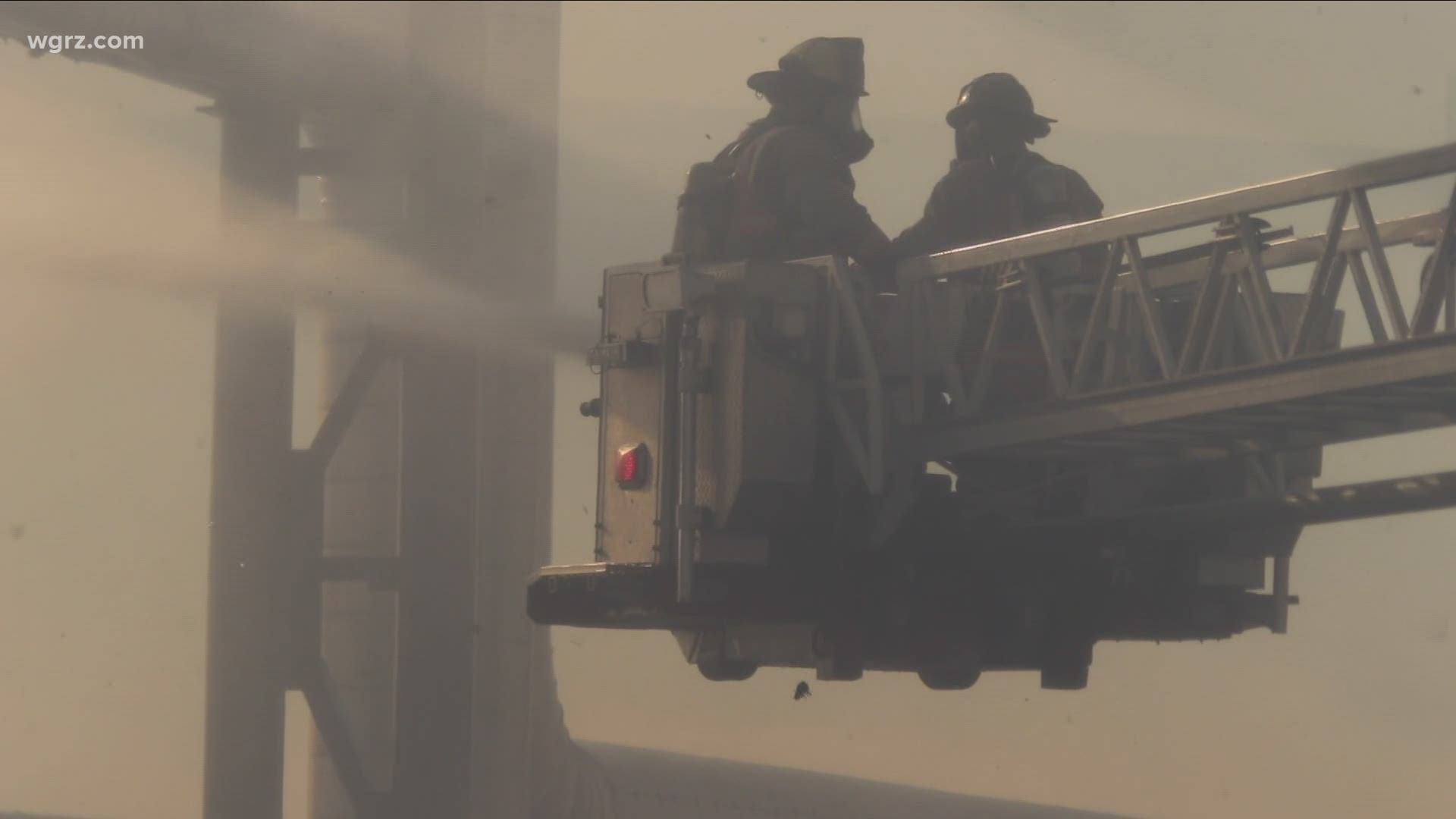 Today's high winds made things tough for crews responding to a massive fire at a paper and cardboard factory in Niagara Falls.