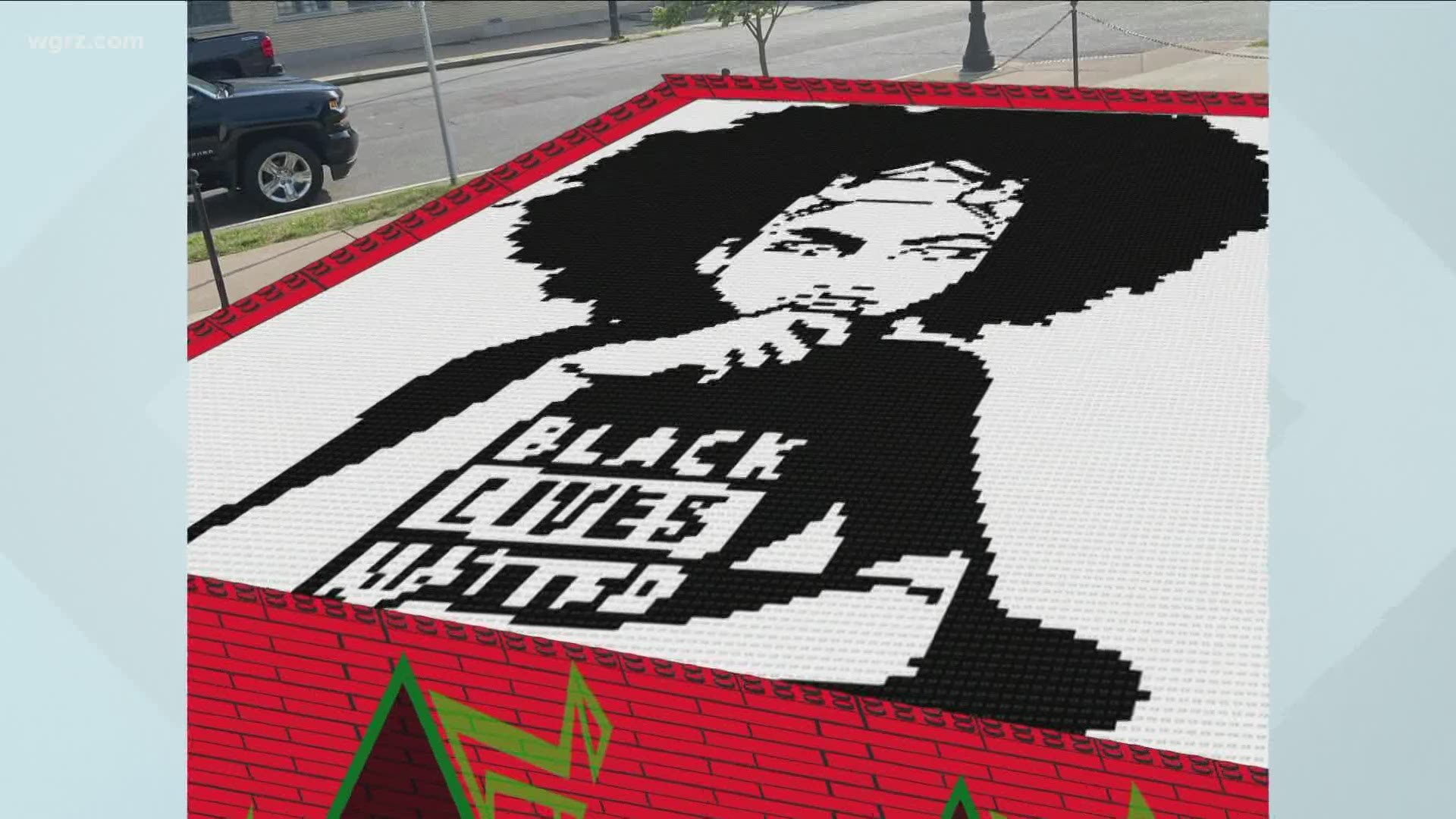 Artist Bianca McGraw is creating a life-size image of a Black Lives Matter Protester