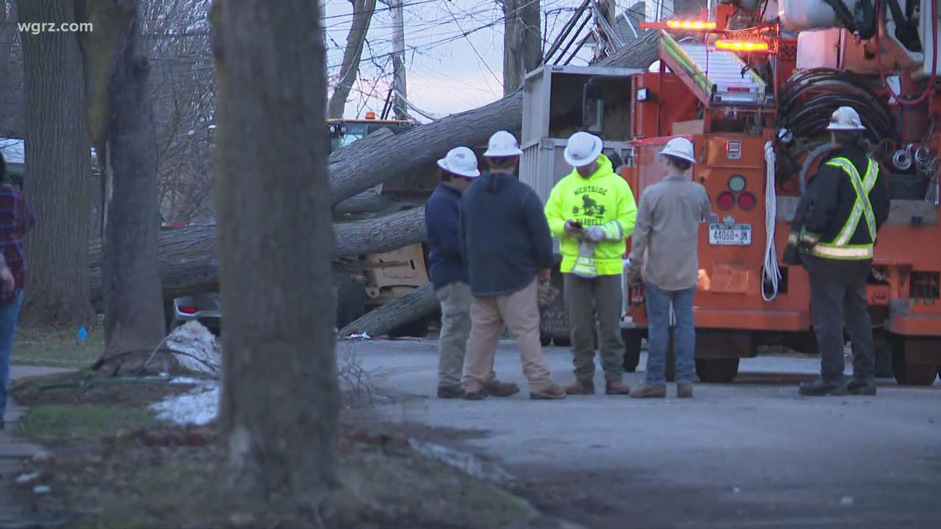 Since early this morning winds have been extremely gusty and of course downed trees and power lines have been a problem in many areas.